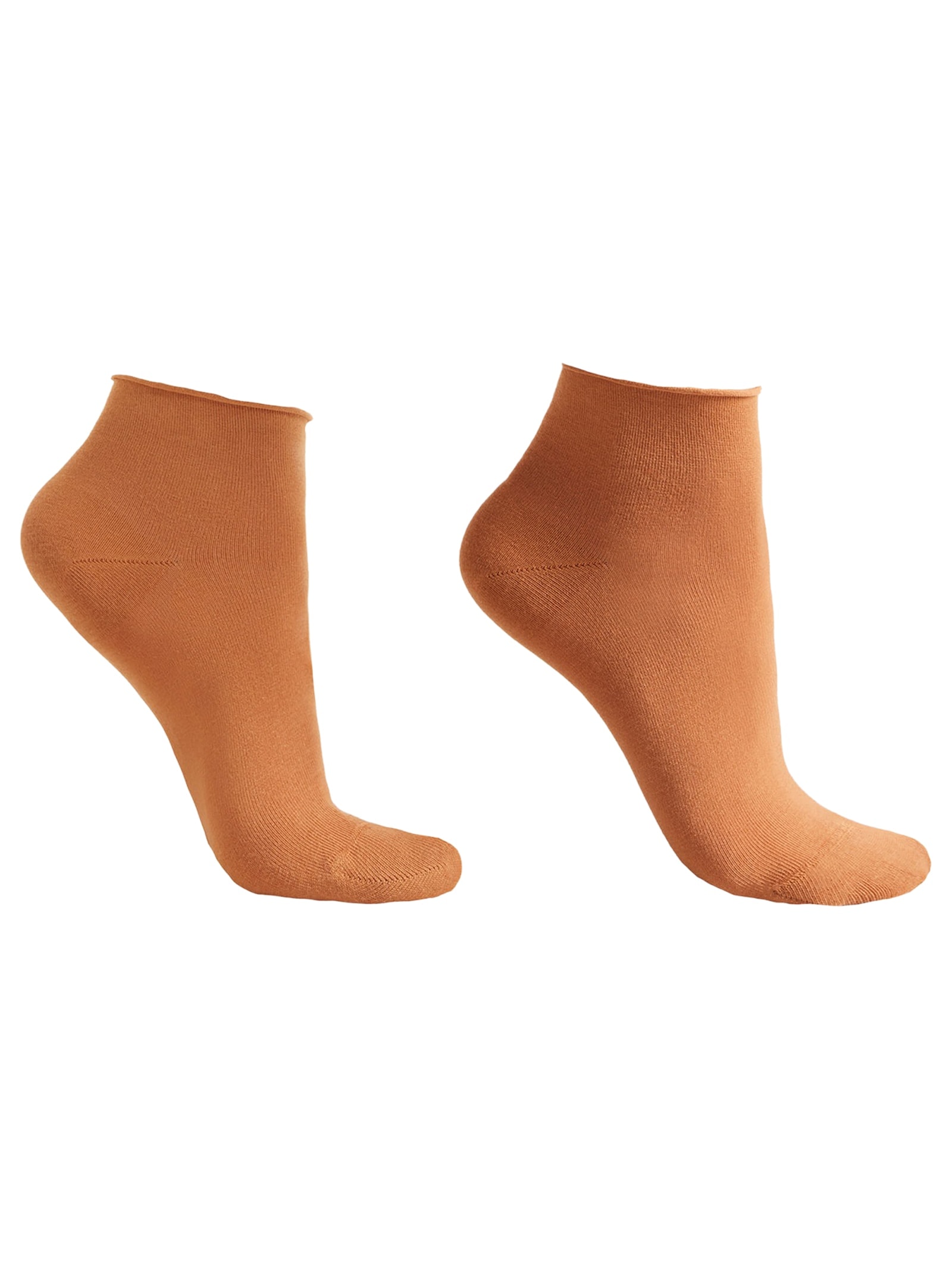 Meia Curta Em Algodão Sem Punho Laranja Calzedonia