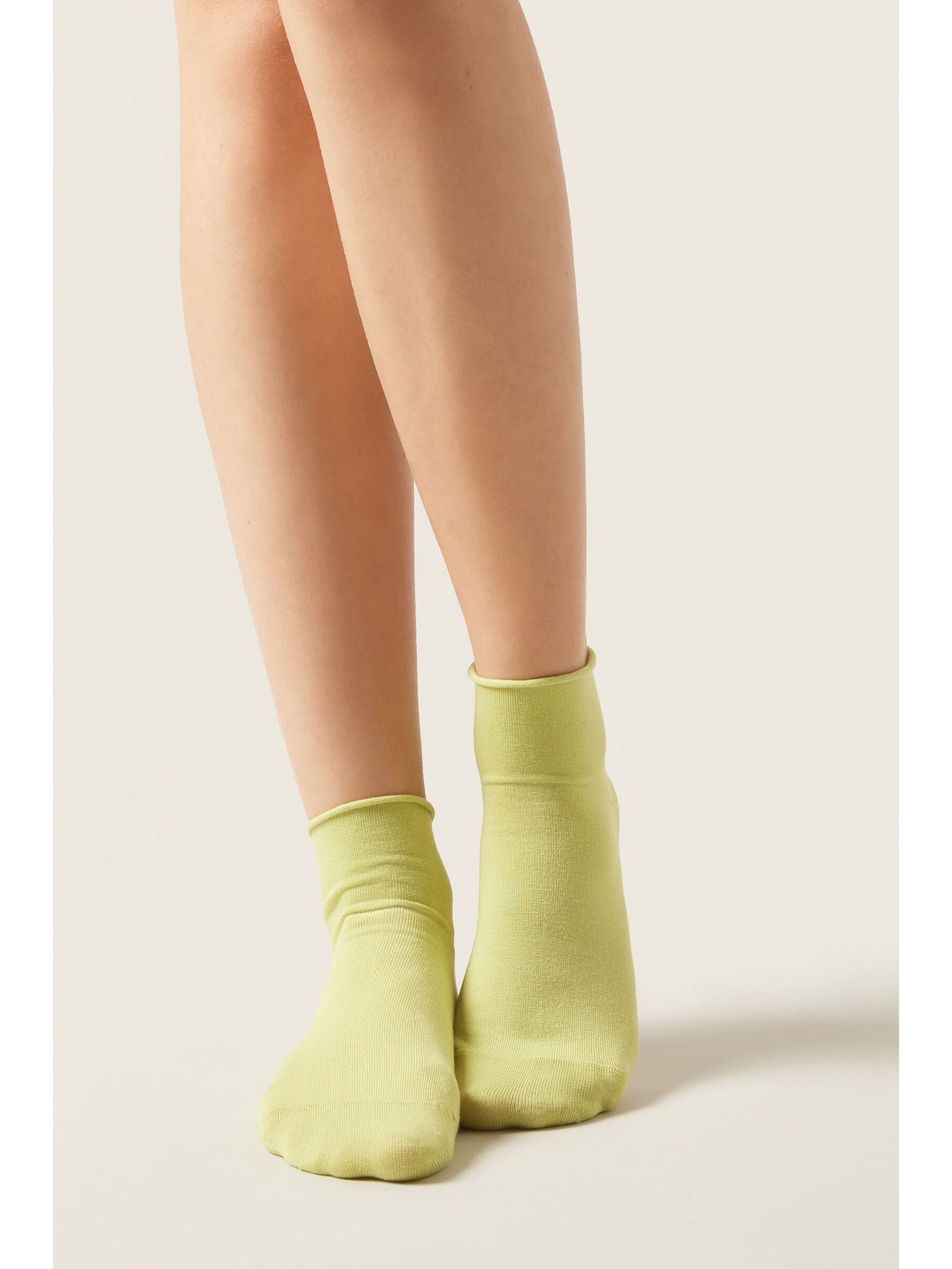 Meia Curta Em Algodão Sem Punho Verde Calzedonia