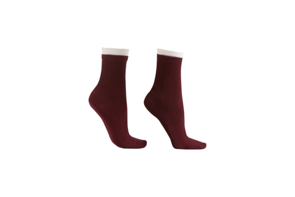 Meia Curta Esportiva Em Algodão - Bordô