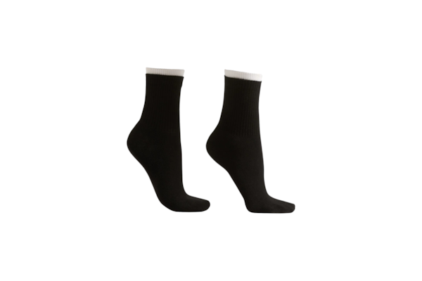 Meia Curta Esportiva Em Algodão - Preto