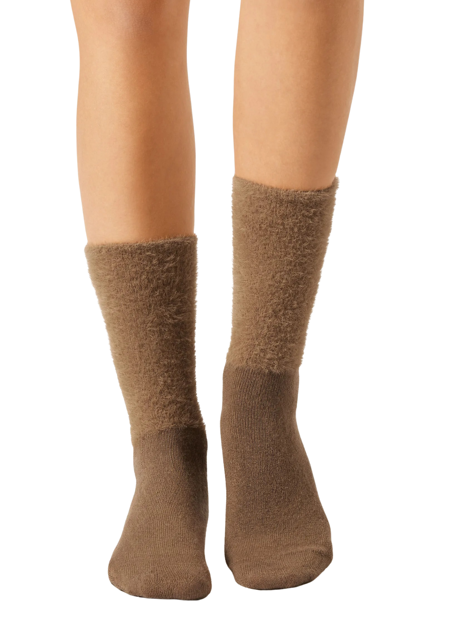 Meia Curta Fluffy Com Cashmere Marrom Calzedonia