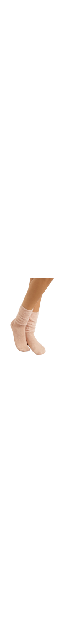 Meia Curta Fluffy Com Cashmere - Rosa