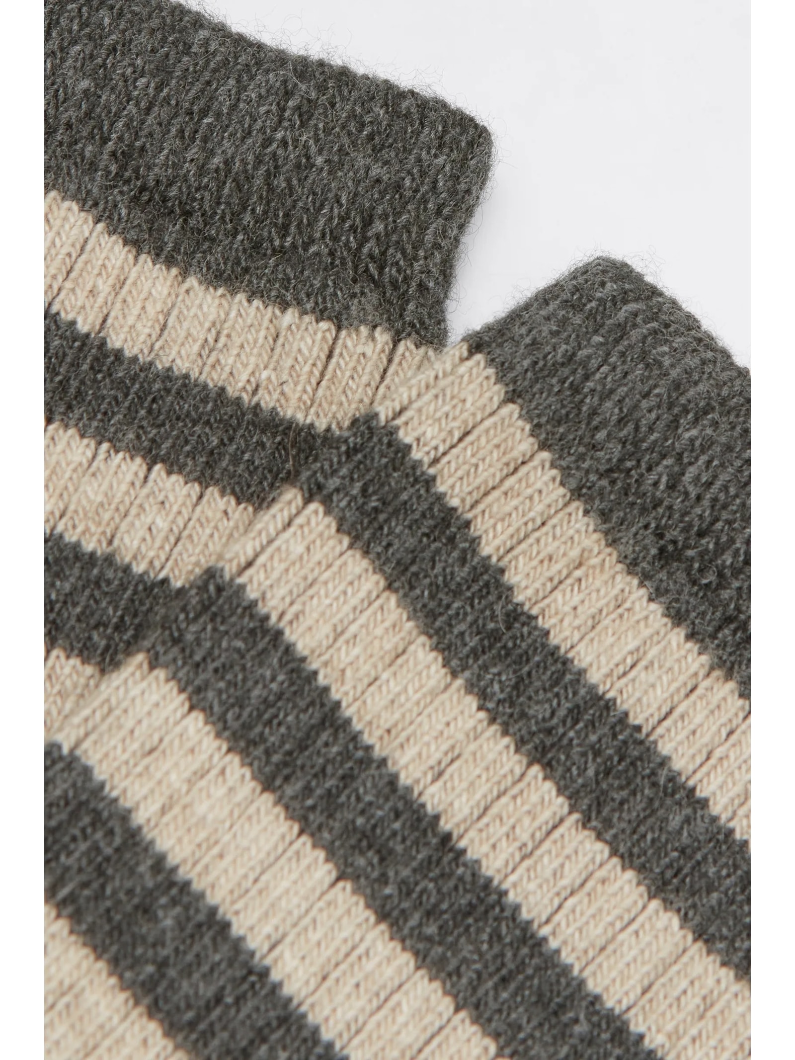 Meia Curta Listrada Com Cashmere Cinza Calzedonia