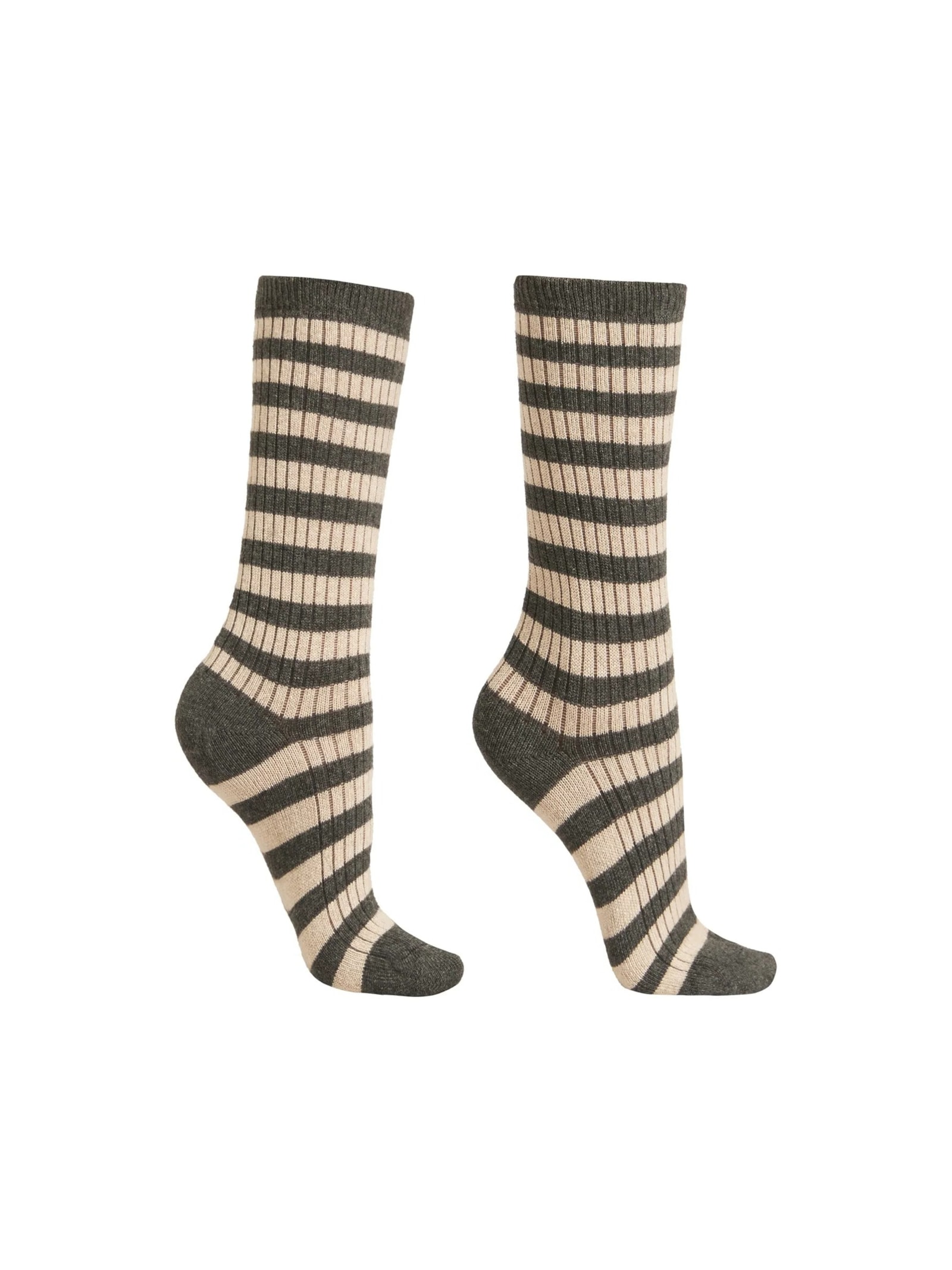 Meia Curta Listrada Com Cashmere Cinza Calzedonia