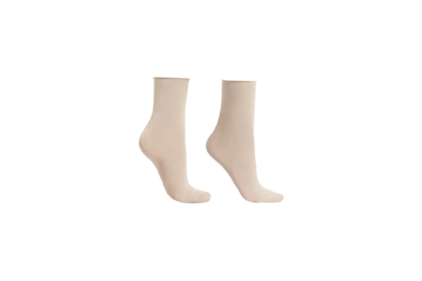 Meia Curta Sem Barra Em Lã e Algodão - Bege