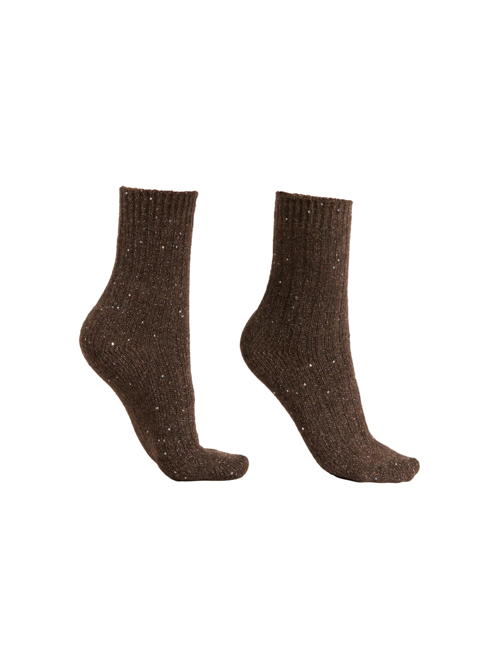 Meia Curta Soft Com Paetês Marrom Calzedonia