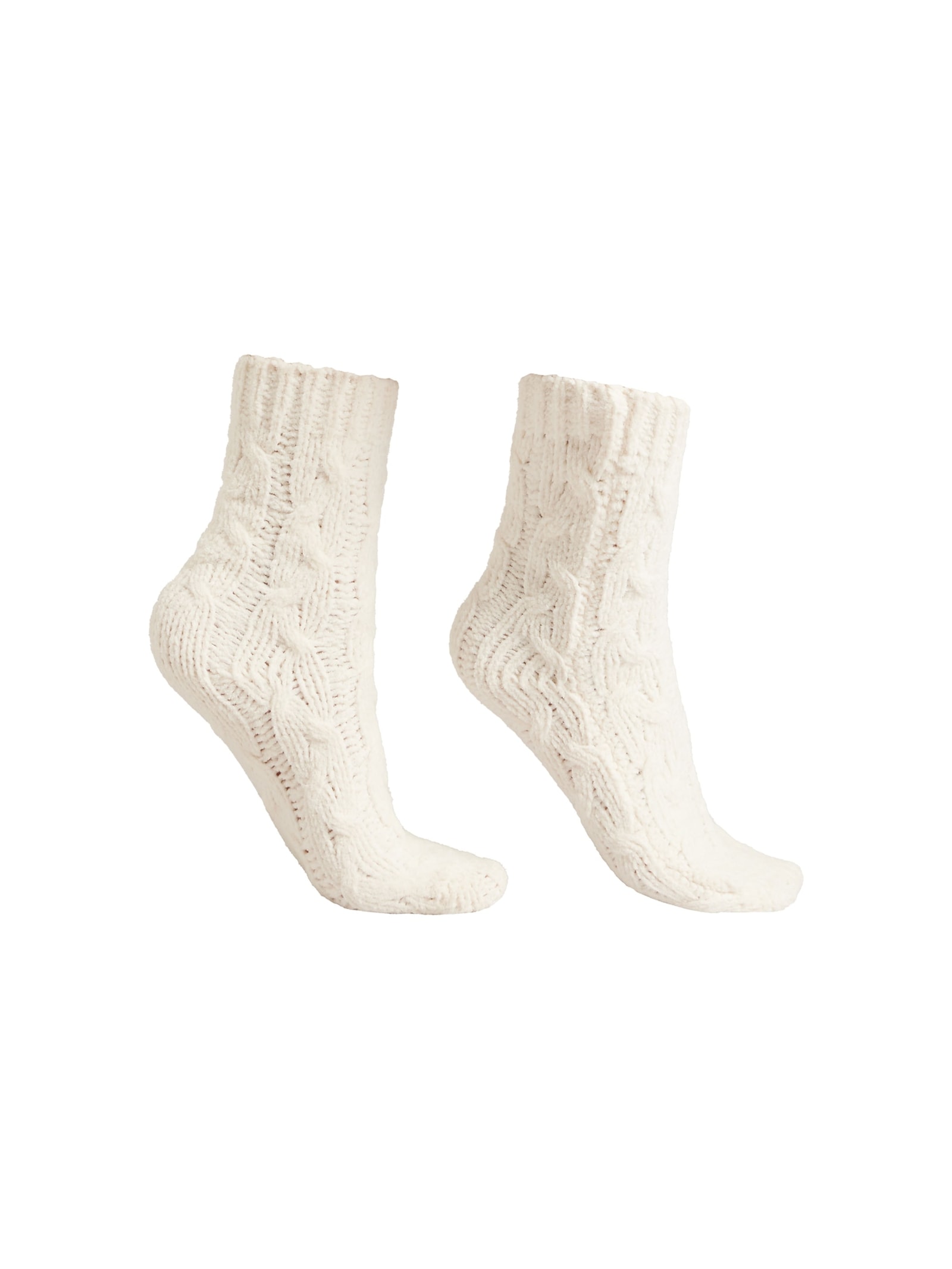Meia Curta Soft Entrelaçada Off-White Calzedonia