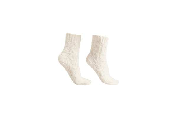 Meia Curta Soft Entrelaçada - Off-White