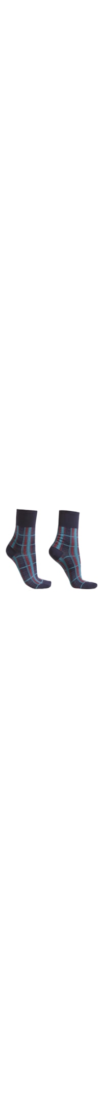Meia Curta Xadrez Tartan - Azul