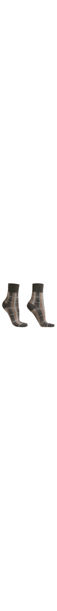 Meia Curta Xadrez Tartan - Preto
