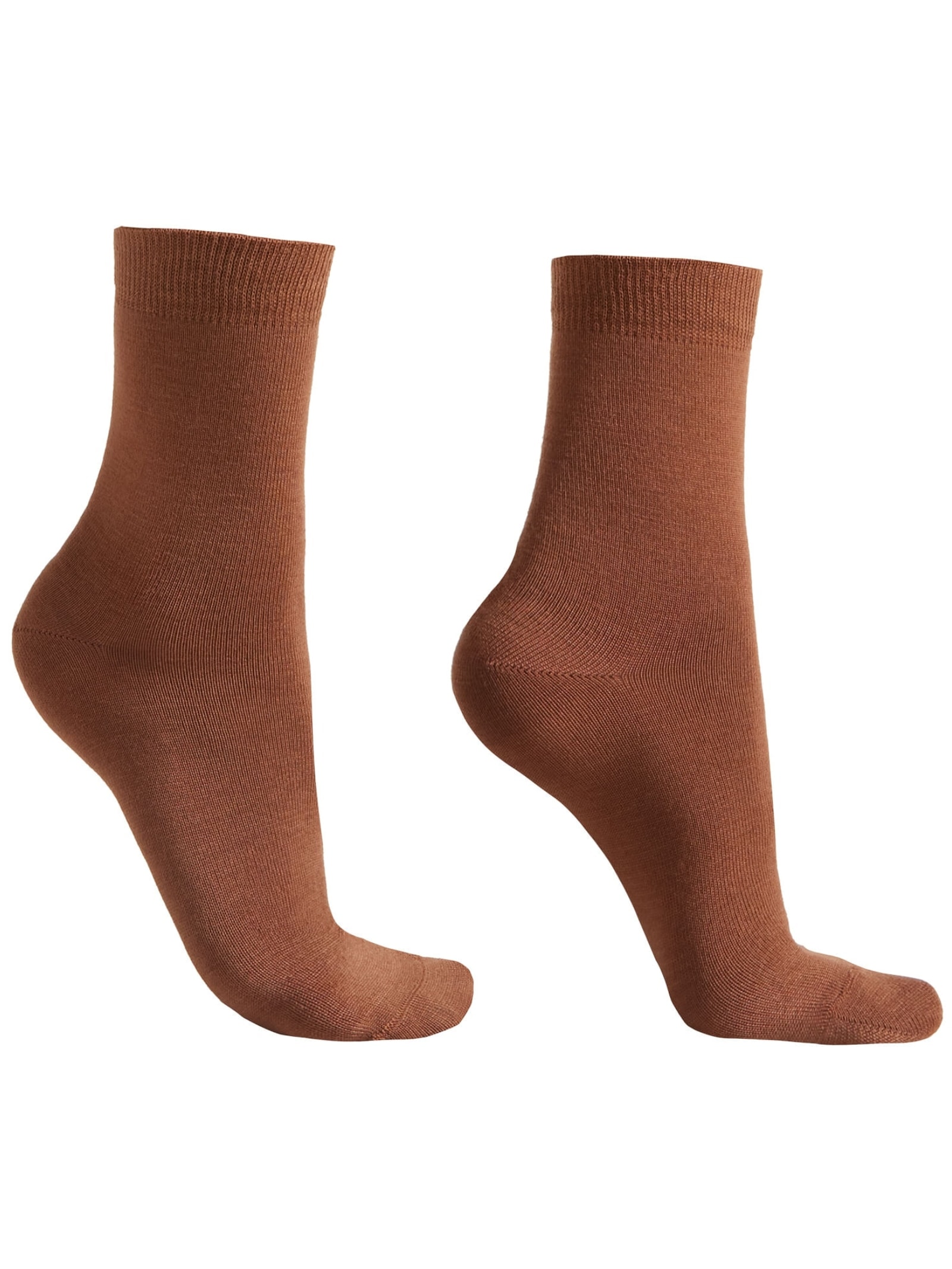 Meia Em Lã e Algodão Sem Borda Marrom Calzedonia