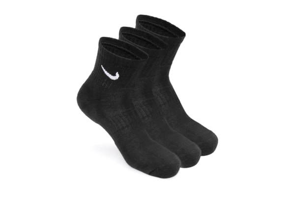 Meia Feminina Everyday Cush Ankle 3 Pares - Preto