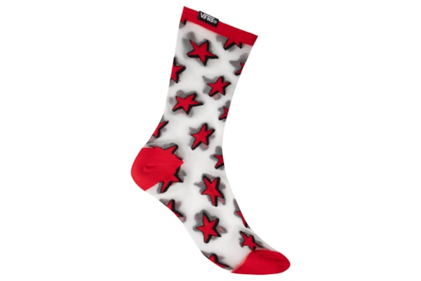 Meia Feminina Hazy Sheer Crew – Vermelho