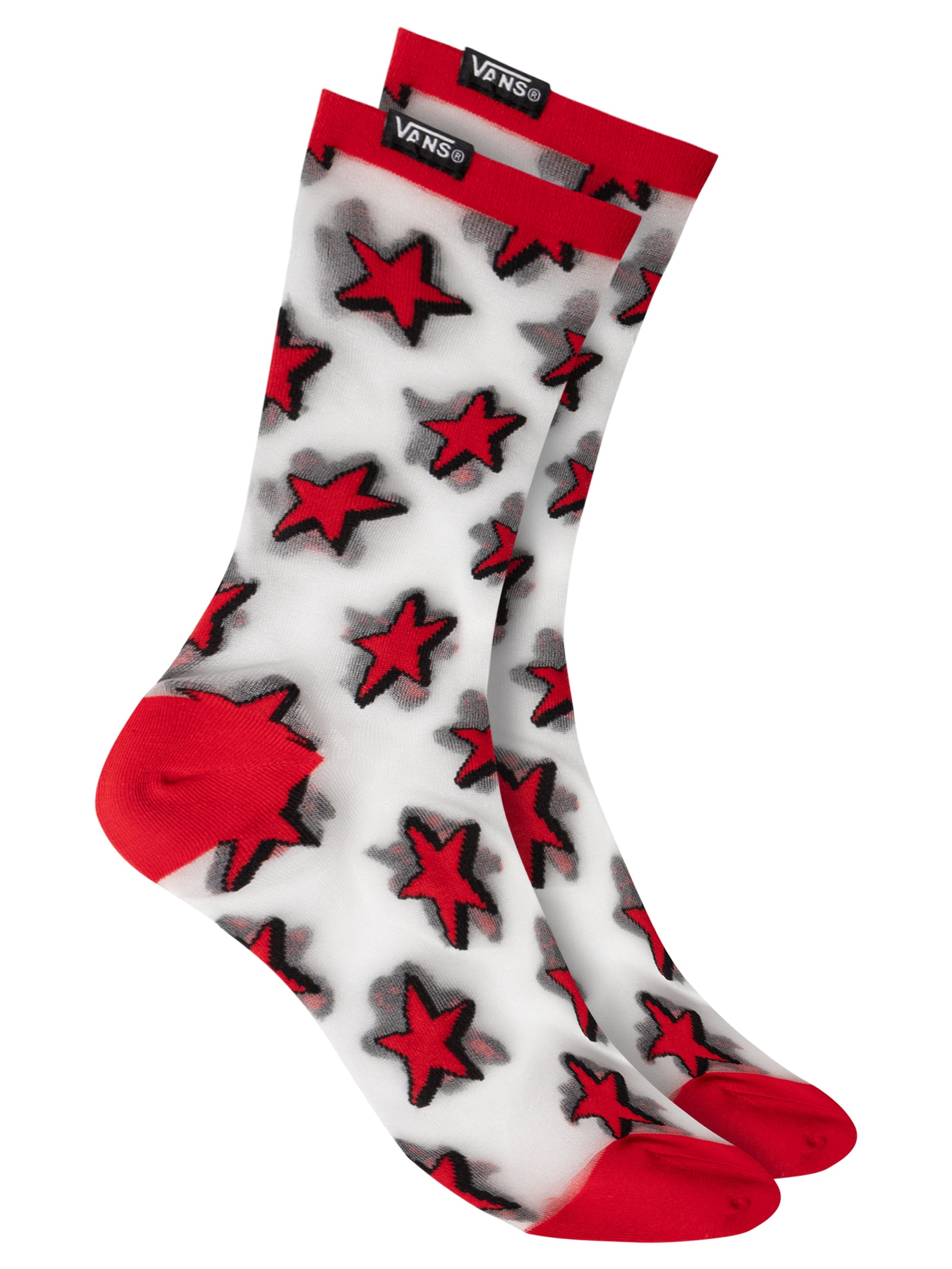 Meia Feminina Hazy Sheer Crew – Vermelho Vans