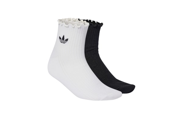 Meia Feminina Ruffle 1/4 2 Pares - Branco