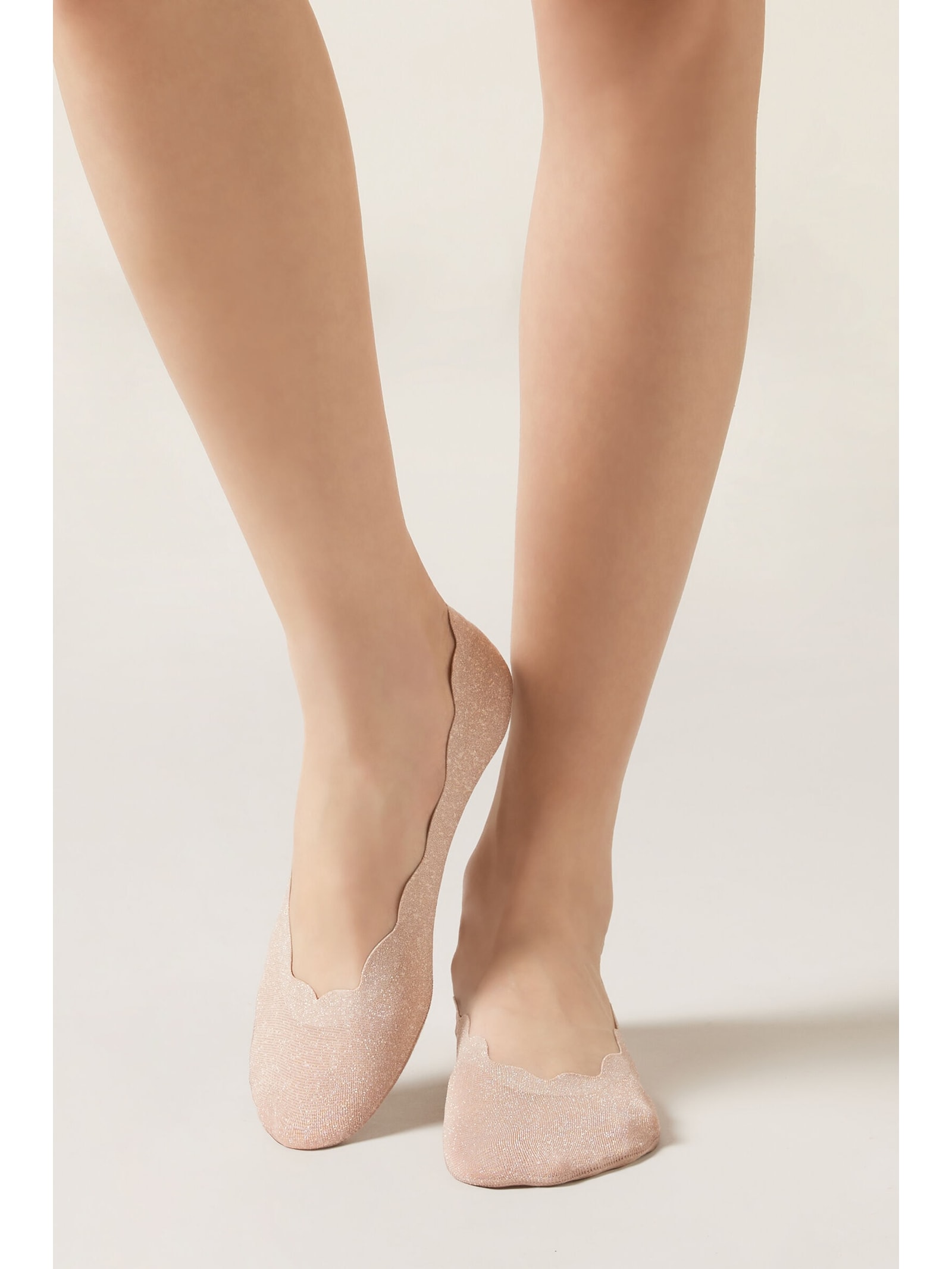 Meia Invisível Com Glitter Bege Calzedonia