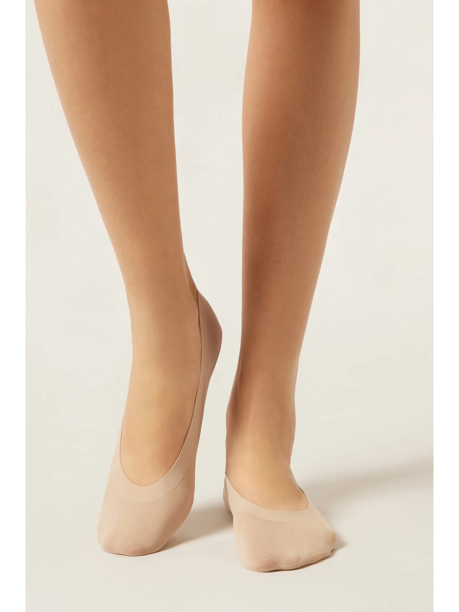 Meia Invisível Com Palmilha Bege Calzedonia