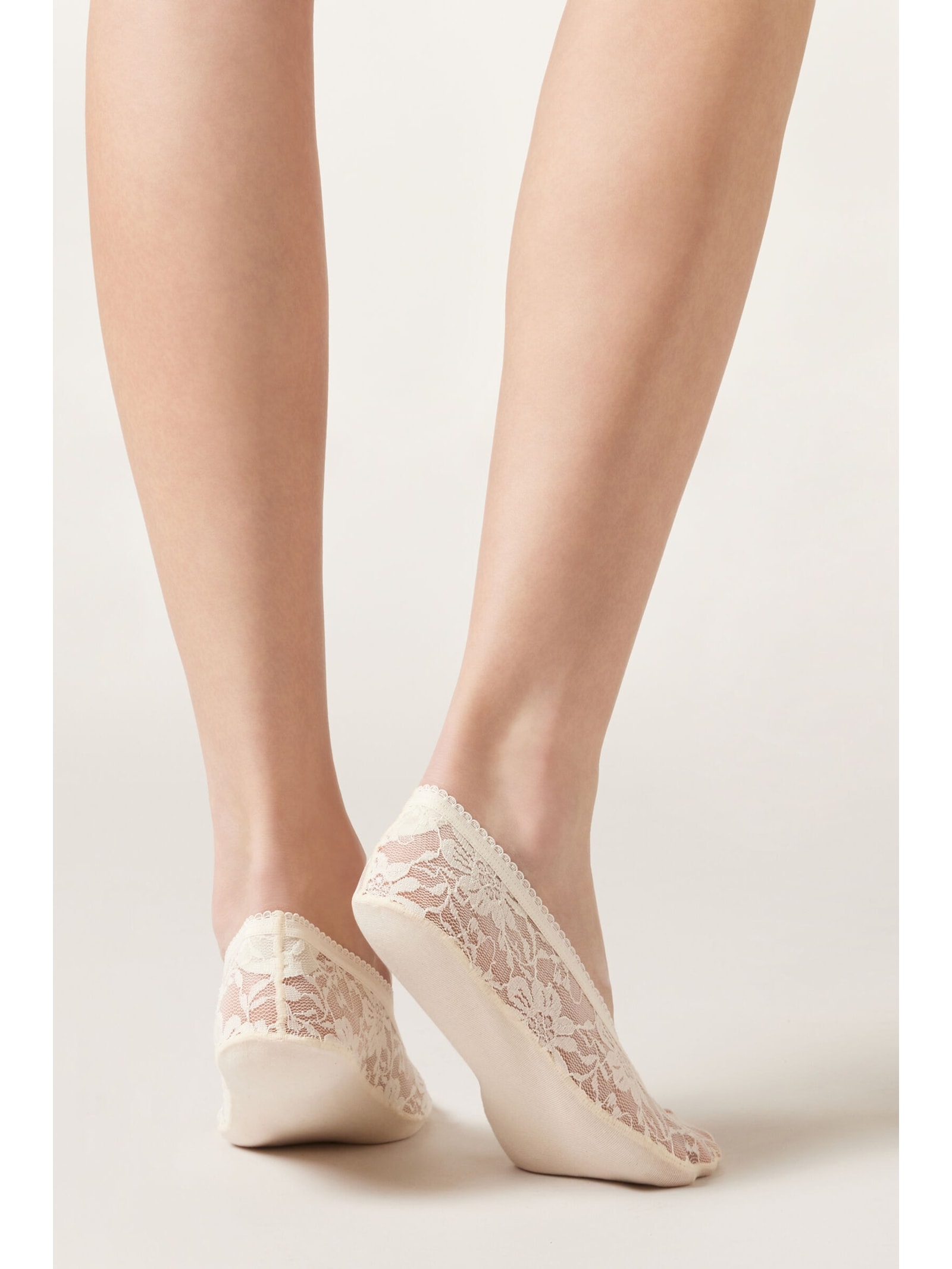 Meia Invisível Em Renda Branco Calzedonia