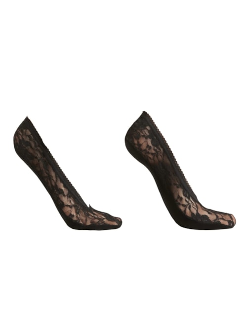 Meia Invisível Em Renda – Preto
