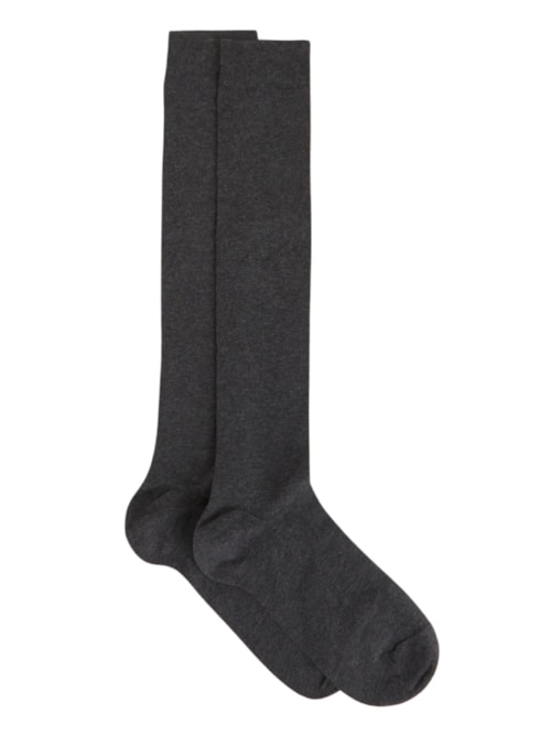 Meia Longa Em Algodão Elástico Masculina – Cinza