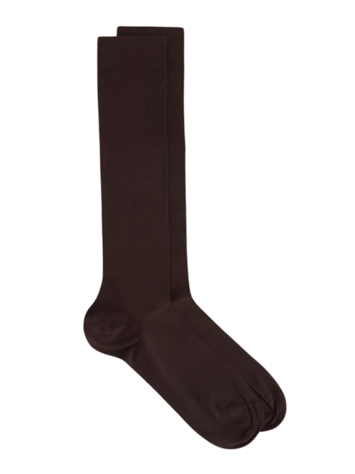 Meia Longa Em Algodão Elástico Masculina – Marrom