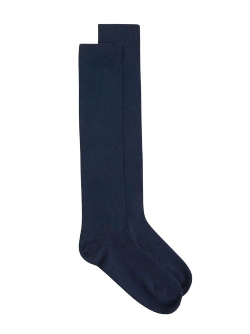 Meia Longa Em Algodão Quente Masculina – Azul