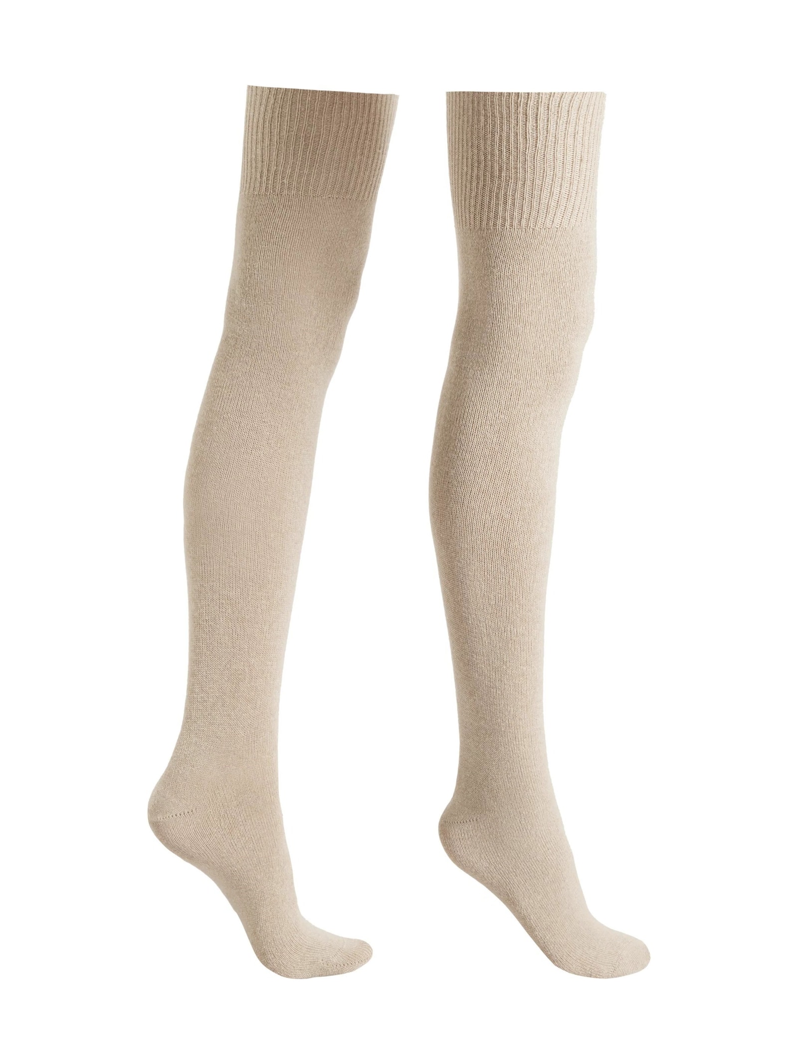 Meia Longuette Com Cashmere Bege Calzedonia