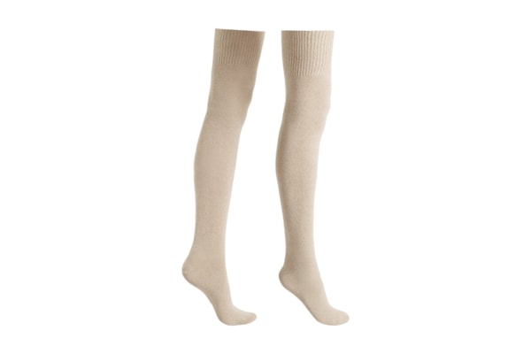 Meia Longuette Com Cashmere - Bege