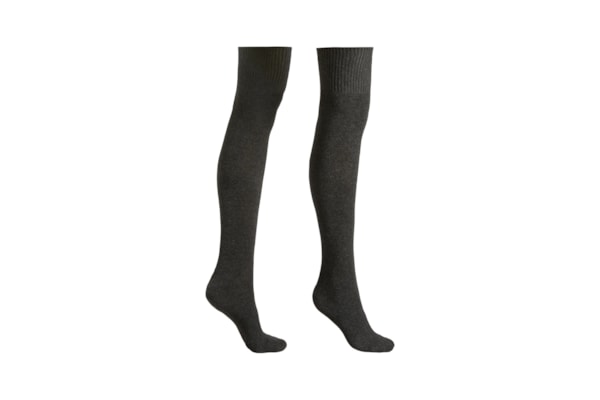 Meia Longuette Com Cashmere - Cinza