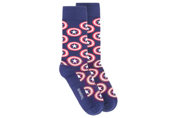 Meia Masculina Marvel Au Urban - Azul