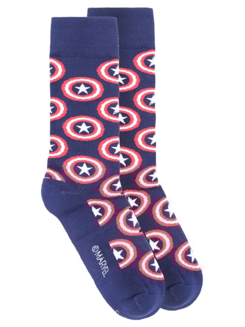 Meia Masculina Marvel Au Urban – Azul