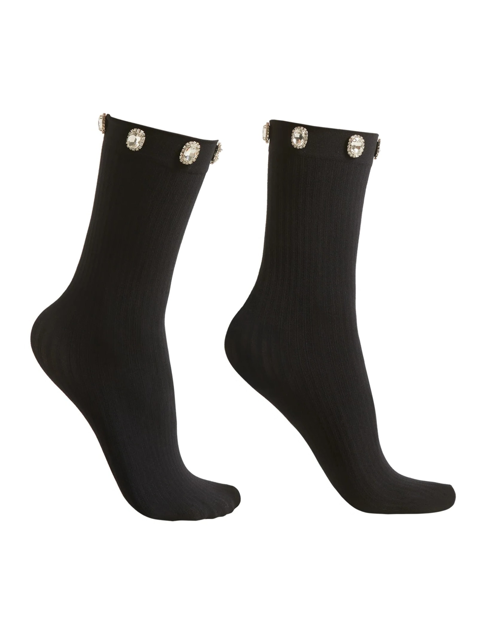 Meia Opaca Com Pedraria Preto Calzedonia