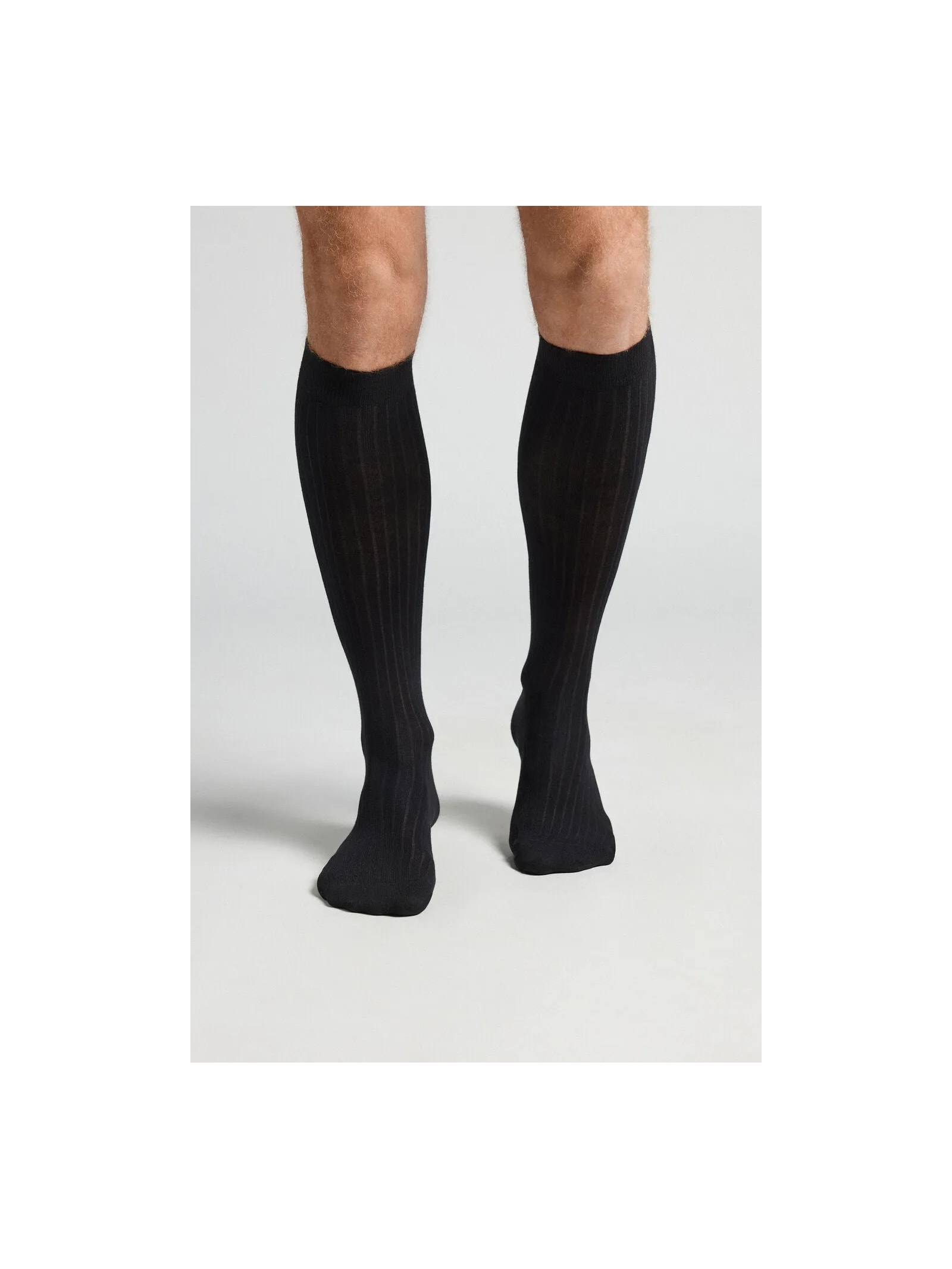Meias Altas Em Algodão Macio Canelado Preto Intimissimi