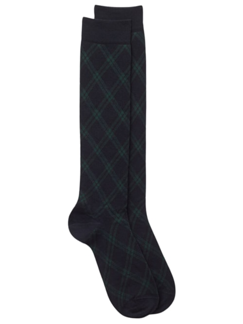 Meias Altas Em Algodão Macio Com Estampa – Azul