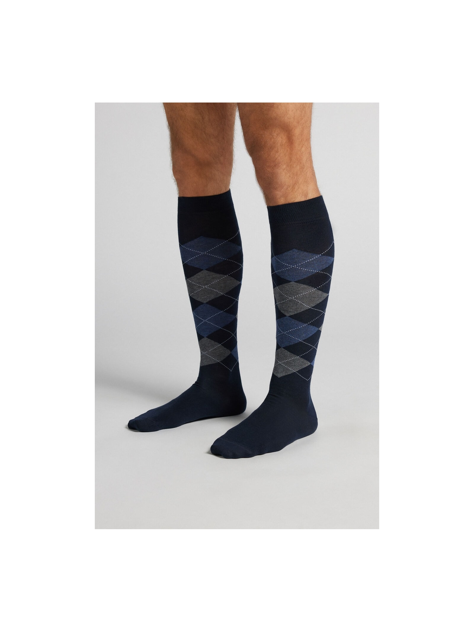 Meias Altas Em Algodão Soft Azul Intimissimi