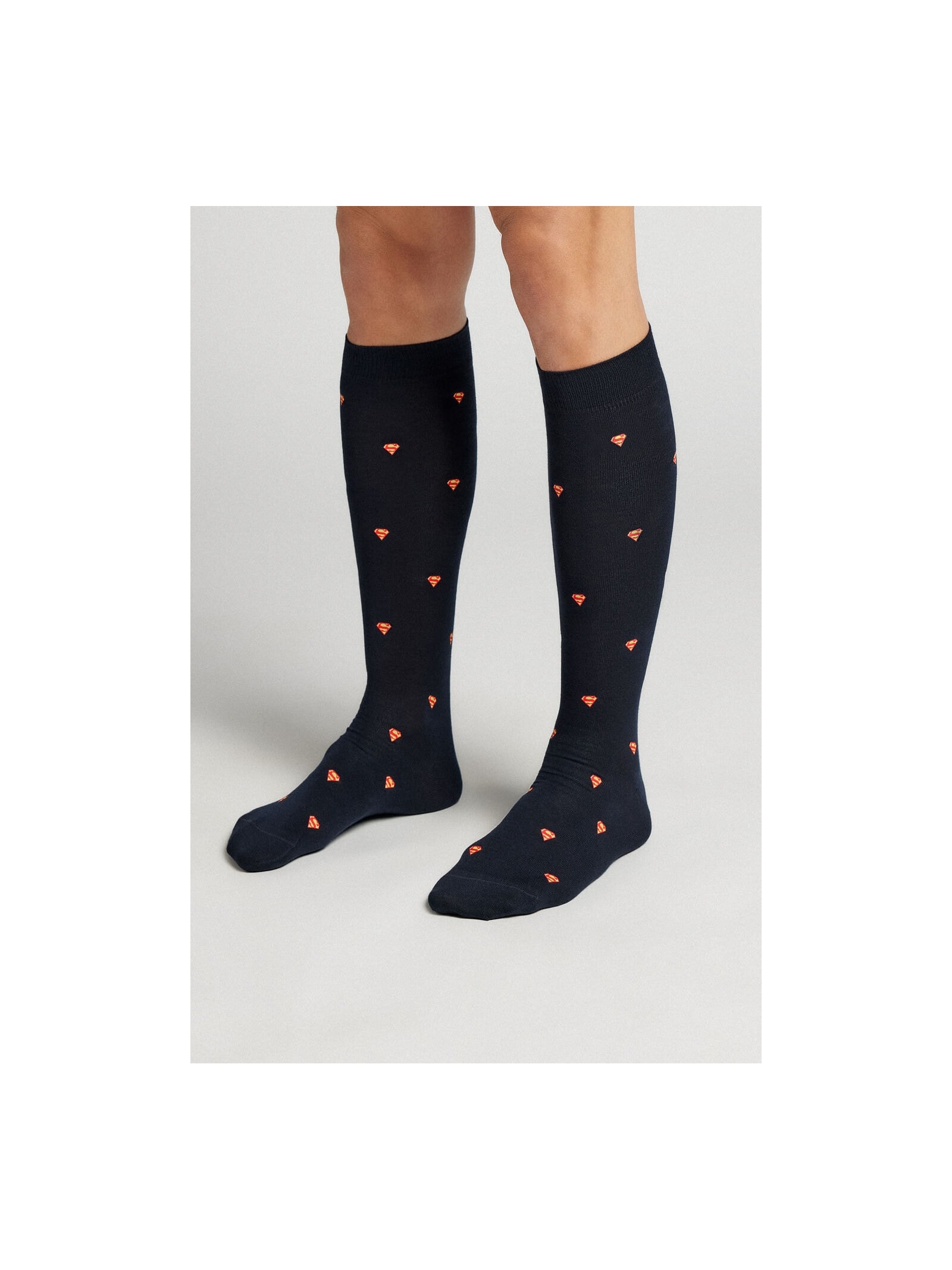 Meias Altas Superman Em Algodão Azul Intimissimi