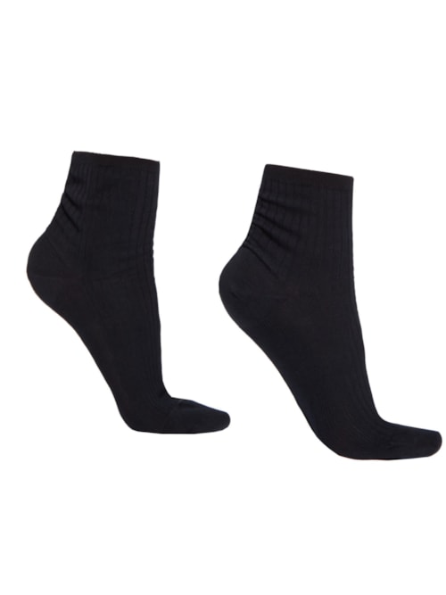 Meias Curtas Caneladas – Azul