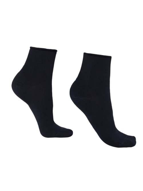 Meias Curtas Com Cashmere Sem Punho – Azul