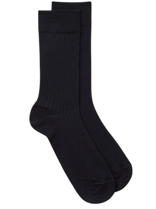 Meias Curtas Em Algodão Macio Canelado – Azul