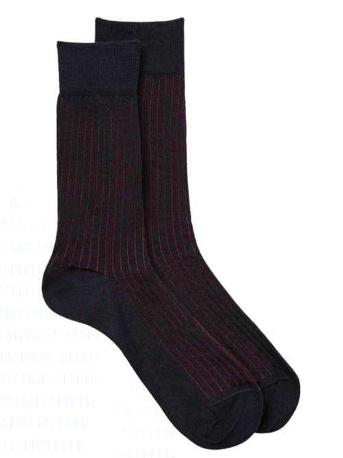 Meias Curtas Em Algodão Macio Canelado – Azul