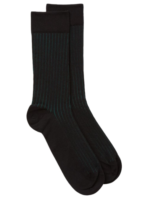 Meias Curtas Em Algodão Macio Canelado – Preto