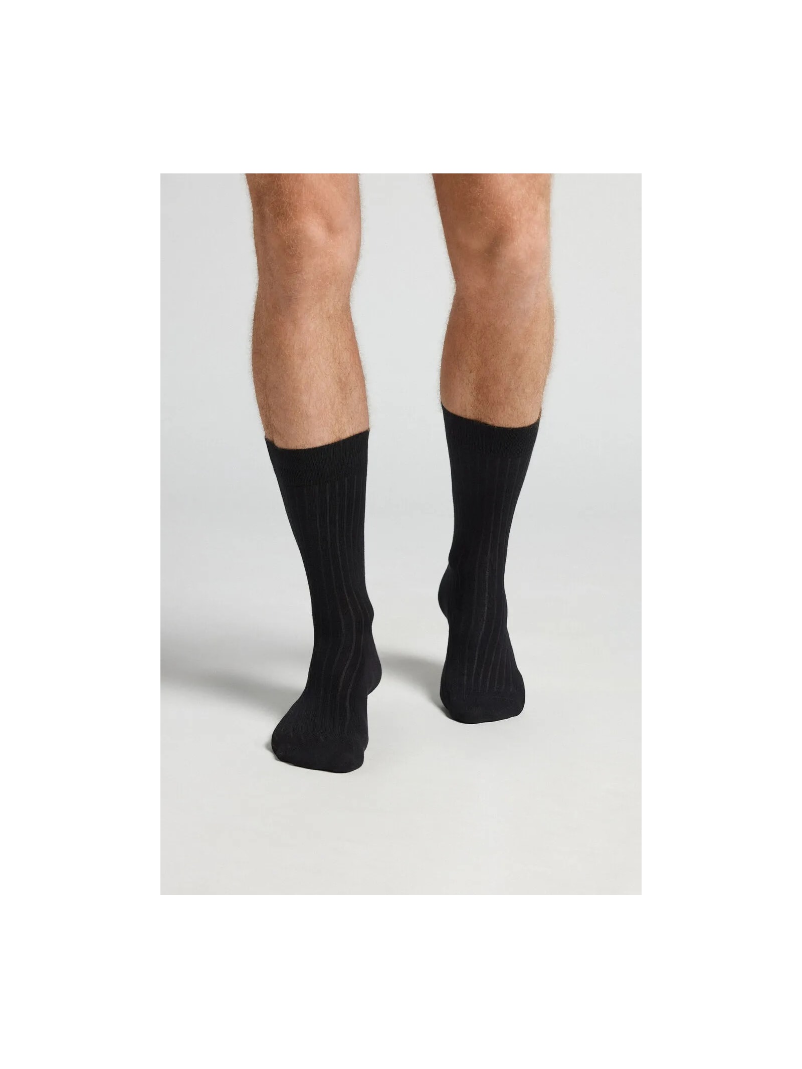 Meias Curtas Em Algodão Macio Canelado Preto Intimissimi