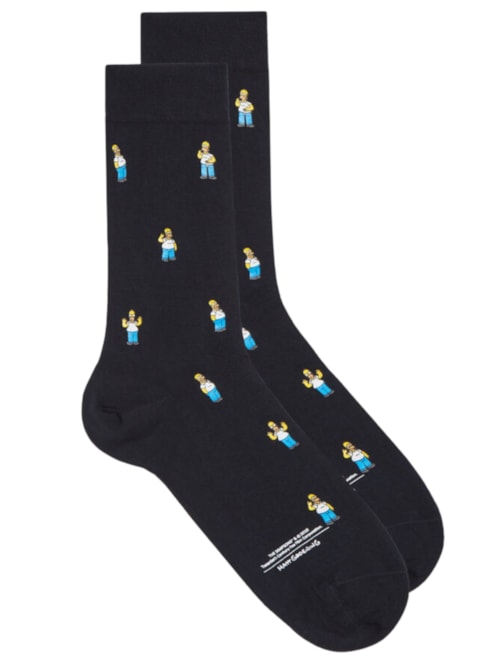 Meias Curtas Em Algodão The Simpsons – Azul