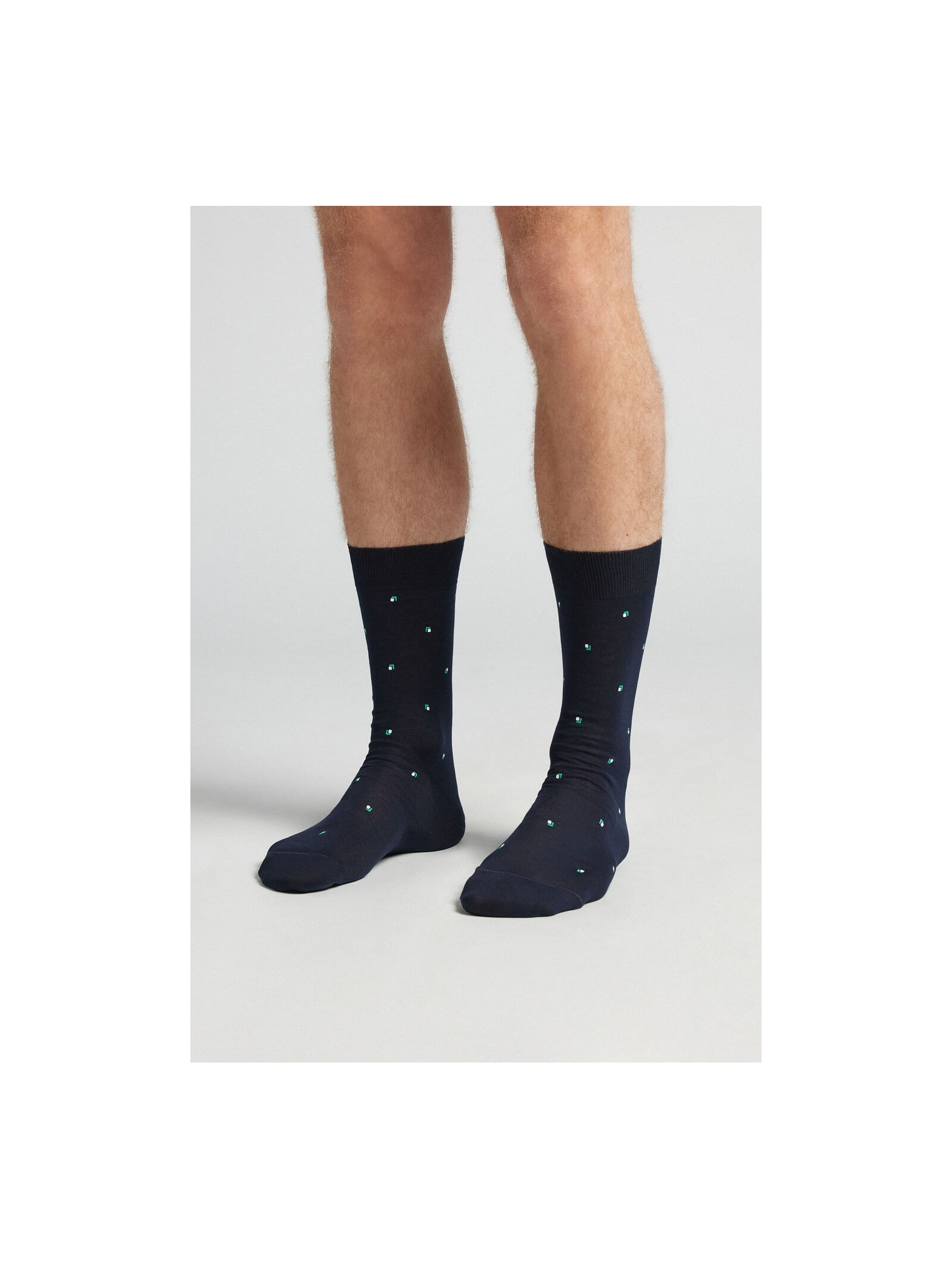 Meias Curtas Em Fio De Escócia Azul Intimissimi