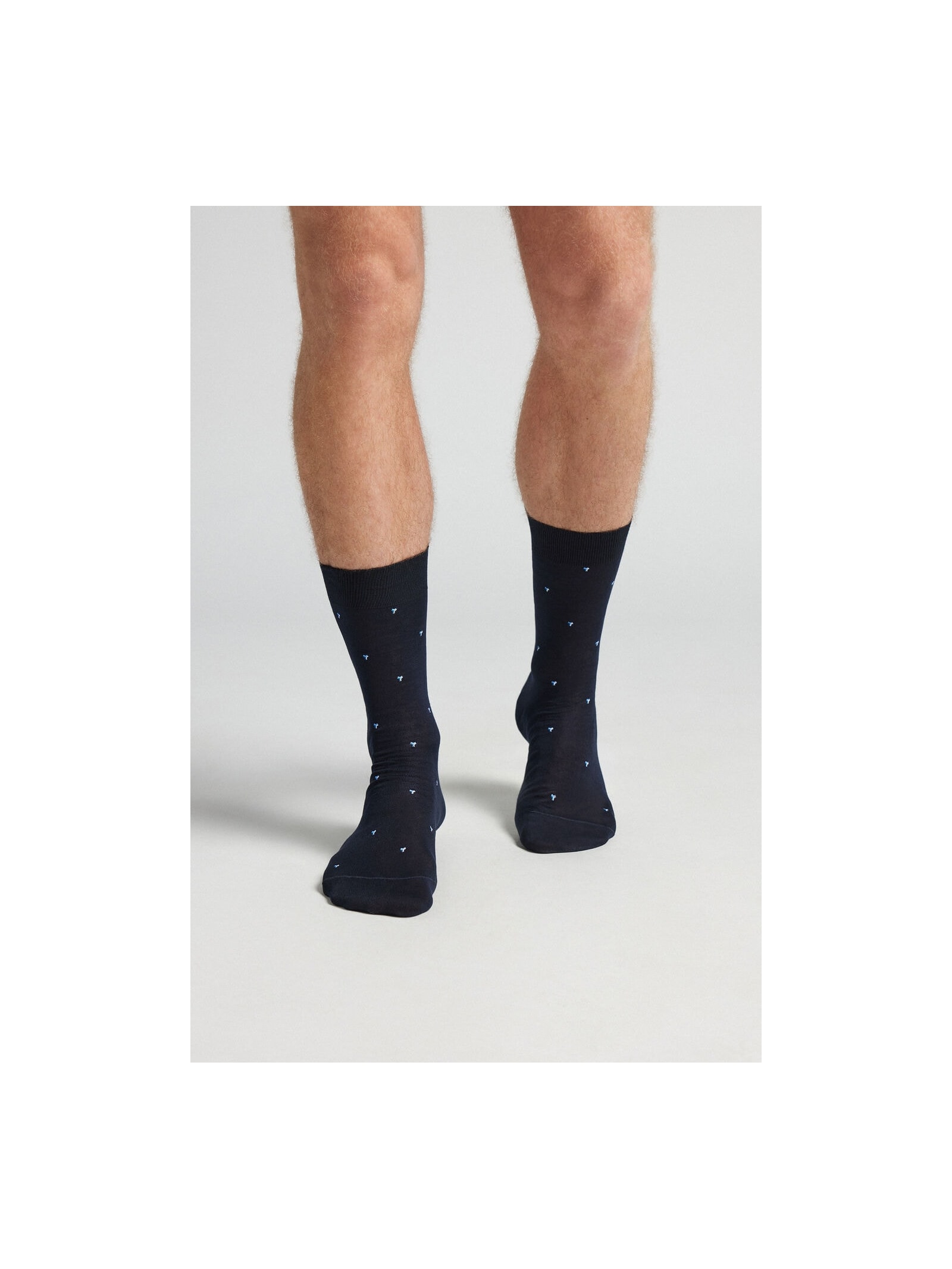 Meias Curtas Em Fio De Escócia Azul Intimissimi