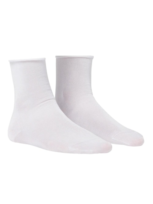 Meias Curtas Em Fio De Escócia Sem Punhos – Branco