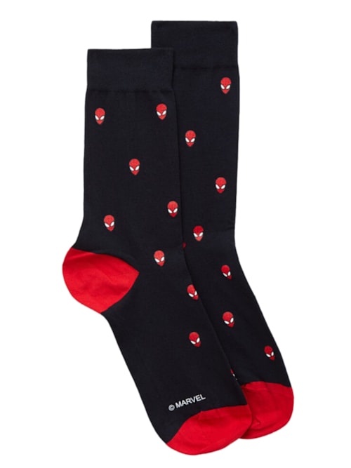 Meias Curtas Homem-Aranha Em Algodão – Preto
