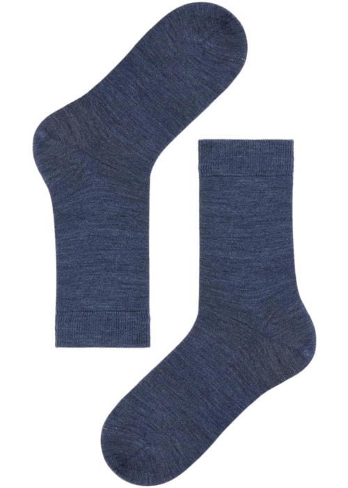 Meias Curtas Lã e Algodão – Azul