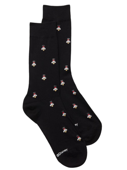 Meias Curtas Tio Patinhas Em Algodão – Preto