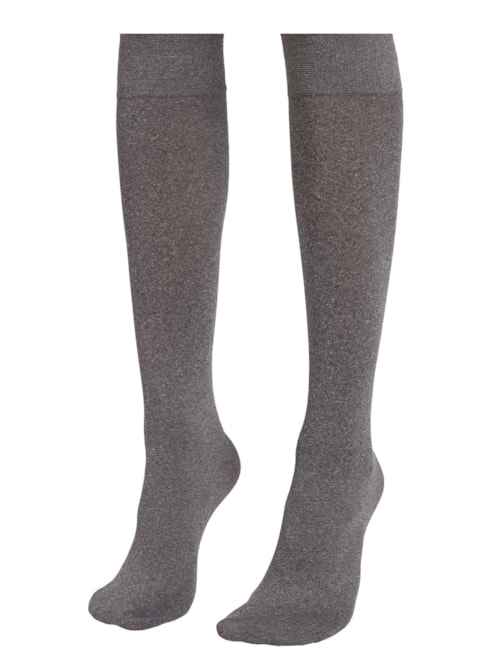 Meias Longas Transparentes Em Microfibra Fio 60 – Cinza